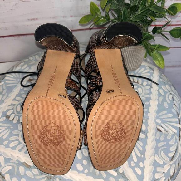 New | Vince Camuto Faux Snakeskin Lace Up Heels | Women’s US SIZE 6 - Picture 5 of 6